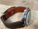 The Yarm Watch Strap in Forest Green Canvas & Leather 20mm/18mm