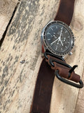 The Catterick Watch Strap Nato Style in Premium Oiled Leather 20mm Black PVD Hardware