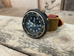 The Yarm Watch Strap in Gold Patina Canvas & Leather 22mm/20mm