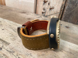 The Yarm Watch Strap in Gold Patina Canvas & Leather 22mm/20mm