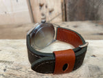 The Yarm Watch Strap in Forest Green Canvas & Leather 22mm/20mm